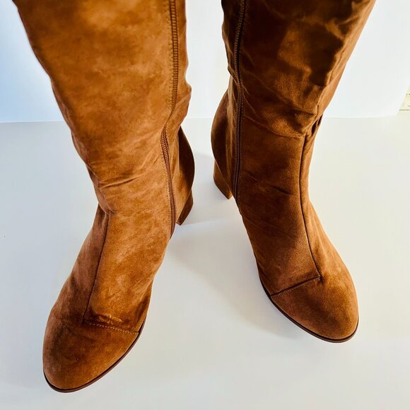 Eloquii Shoes - Eloquii Over-the-Knee Boots in Chestnut Size 10W